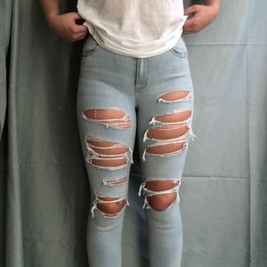 AE light ripped jeans